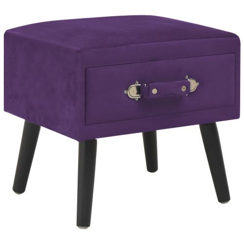 Vidaxl Table De Chevet Violet Foncé 40x35x40 Cm Velours