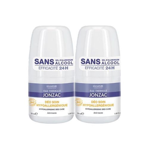 Jonzac Déodorant Soin Haute Tolérance 24h Roll-On Bio Lot De 2 X 50ml 