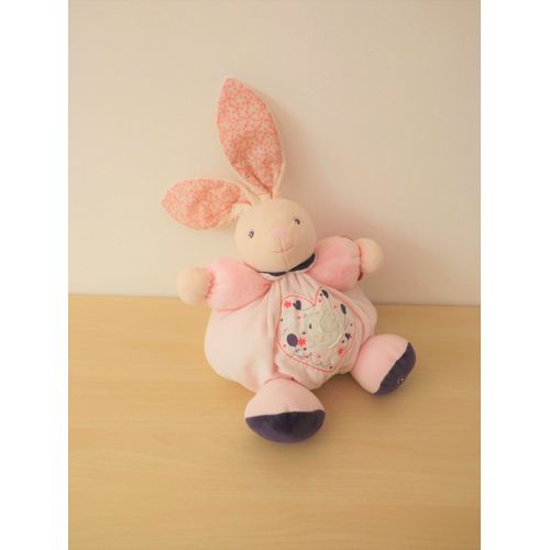 Peluche Doudou Gros Modele Lapin Boule Rose Vioelt Oiseau Papillon Kaloo