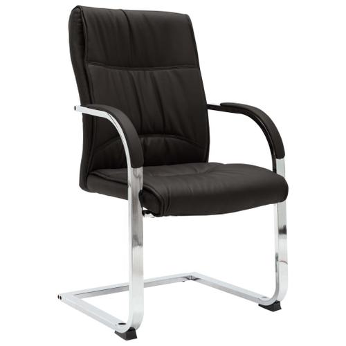 Vidaxl Chaise De Bureau Cantilever Noir Similicuir