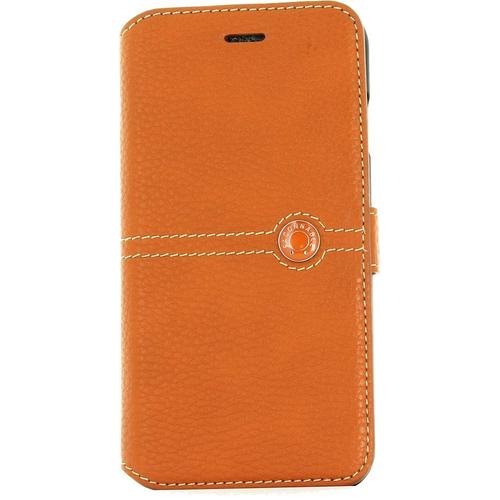 Etui Folio Pour Iphone 6/7/8/Se20 Nice Bouton Laqué Orange Faconnable