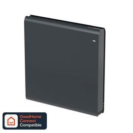 Radiateur connecté électrique à inertie fluide GoodHome Iriya anthracite 1000W horizontal