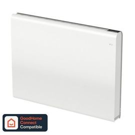 Radiateur connecté électrique à inertie fluide GoodHome Iriya blanc 1500W horizontal.