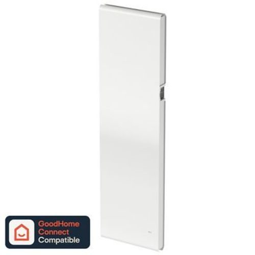 Radiateur connecté électrique à inertie fluide GoodHome Iriya blanc 1500W vertical