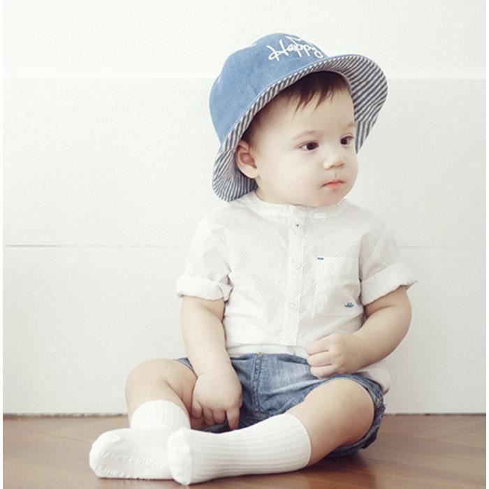 Bob Denim Bebe Unisexe Chapeau De Soleil Imprime Lettre Avec Cordon Fille Garcon 6 18 Mois Bonnet Coton Bucket Panama Baby Mkk72 Rakuten