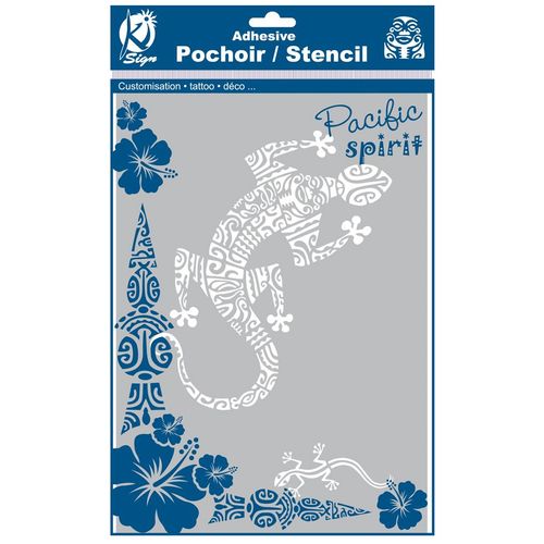 Pochoir Adhésif Pour Tissu Salamandre Maori A4