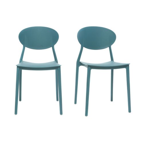 Chaises Design Empilables Bleu Canard (Lot De 2) Anna