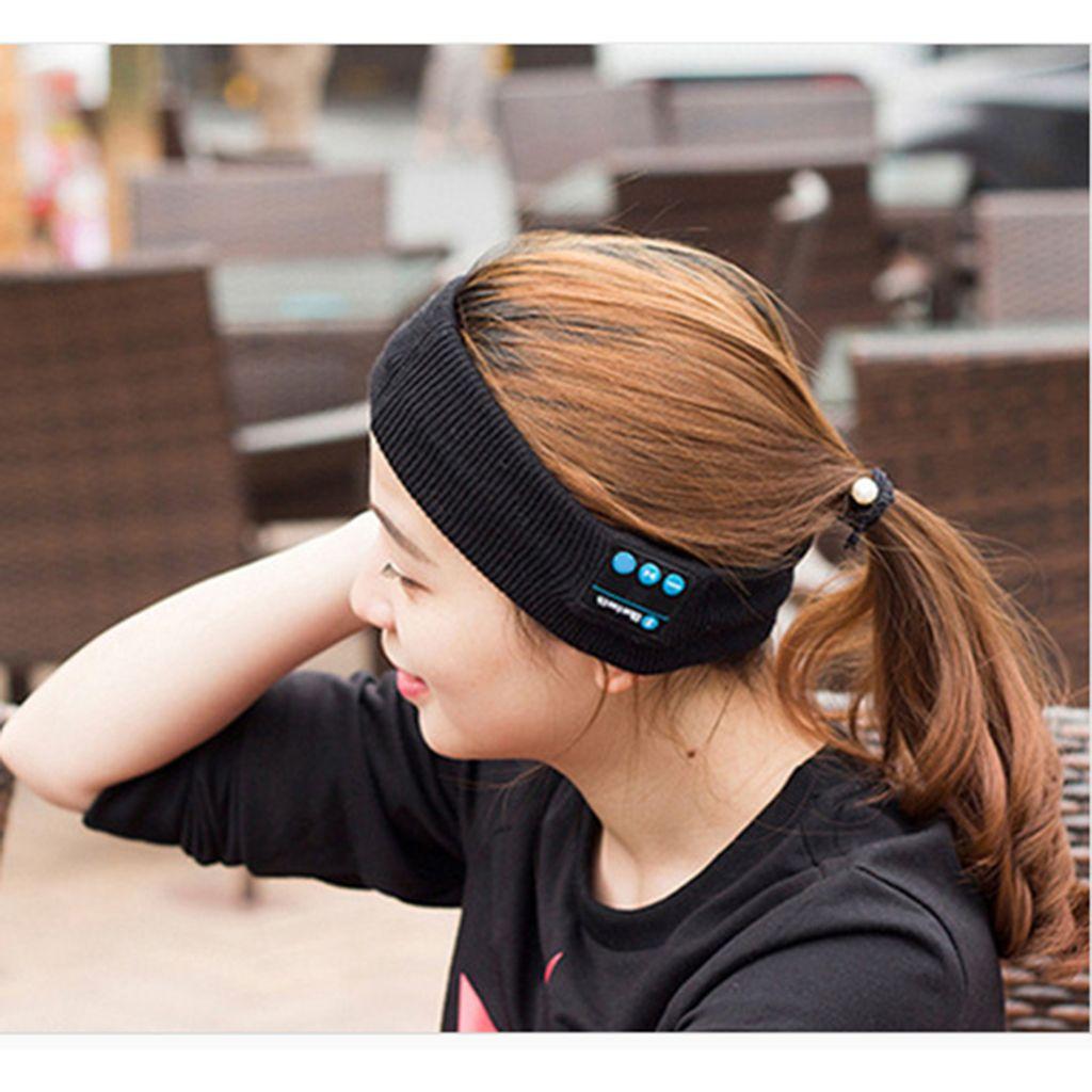 Casque de sommeil Bluetooth bandeau sans fil casque de sport-parfait casque  pour les dormeurs latéraux en cours d'exécution Yoga insomnie voyage,  MagiDeal Noir