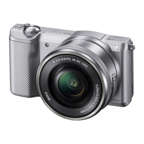 Sony a5000 ILCE-5000L - Appareil photo numérique - sans miroir - 20.1 MP - APS-C - 3x zoom optique objectif 16-50 mm - Wi-Fi, NFC - argent