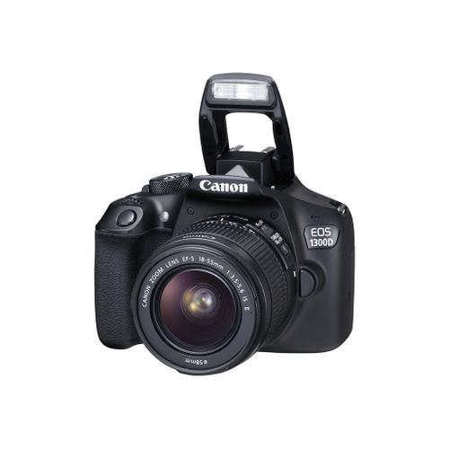 Canon EOS 1300D - Appareil photo numérique - Reflex - 18.0 MP - APS-C - 1080p / 30 pi/s - 3x zoom optique objectif EF-S 18-55 mm DC III - Wi-Fi, NFC - noir