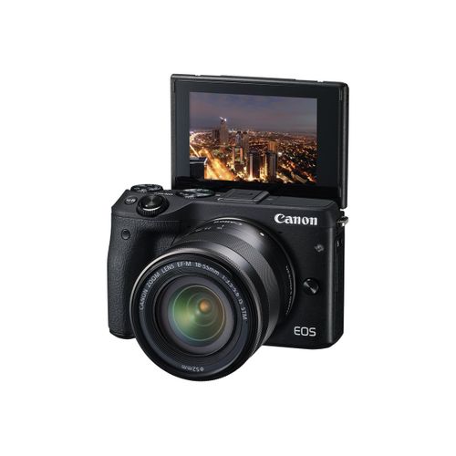 Canon EOS M3 - Appareil photo numérique - sans miroir - 24.2 MP - APS-C - 1080p / 30 pi/s - 3x zoom optique lentille EF-M 15-45 mm - Wi-Fi, NFC - noir
