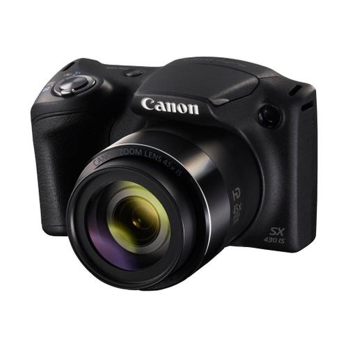 Appareil photo Compact Canon PowerShot SX430 IS Noir compact - 20.5 MP - 720 p / 25 pi/s - 45x zoom optique - Wi-Fi, NFC - noir
