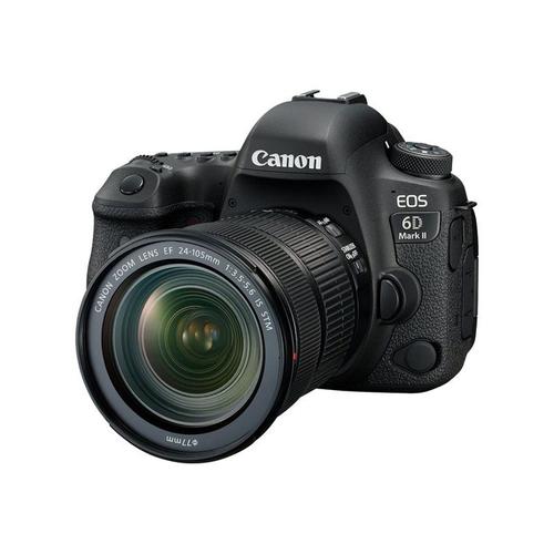 Canon EOS 6D Mark II - Appareil photo numérique - Reflex - 26.2 MP - Cadre plein - 1080p / 60 pi/s - 4.3x zoom optique lentille EF 24-105 mm IS STM - Wi-Fi, NFC, Bluetooth