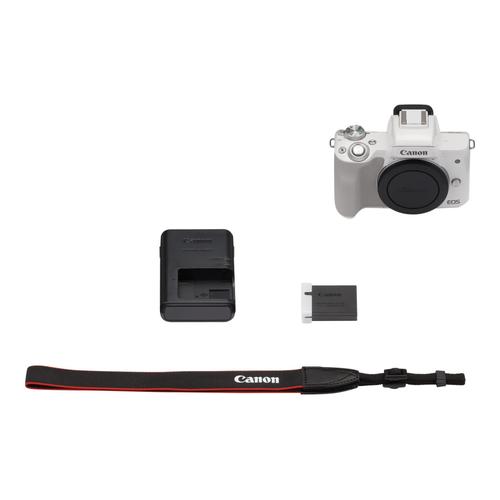 Canon EOS M50 - Appareil photo num?rique - sans miroir - 24.1 MP - APS-C - 4K / 25 pi/s - corps uniquement - Wi-Fi, NFC, Bluetooth - blanc