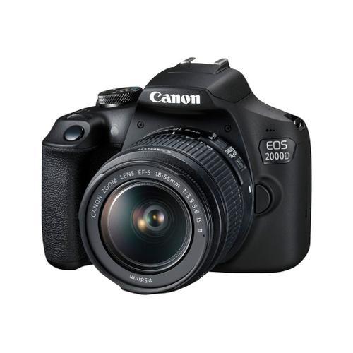 Canon EOS 2000D - Appareil photo numérique - Reflex - 24.1 MP - APS-C - 1080p / 30 pi/s - 3x zoom optique Objectifs EF-S 18-55 mm IS II et EF 75-300 mm III - Wi-Fi, NFC