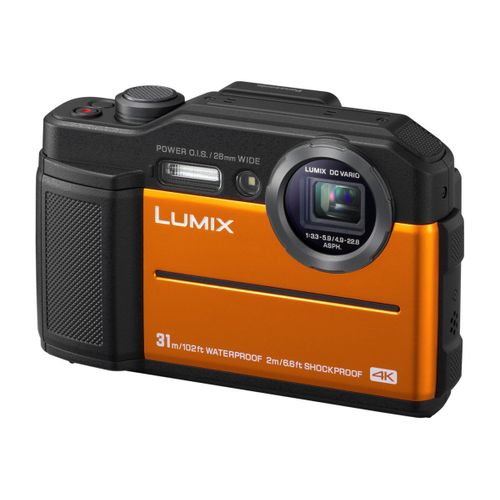 Panasonic Lumix DC-FT7 - Appareil photo numérique - compact - 20.4 MP - 4K / 30 pi/s - 4.6x zoom optique - Wi-Fi - sous-marin jusqu'à 31 m - orange