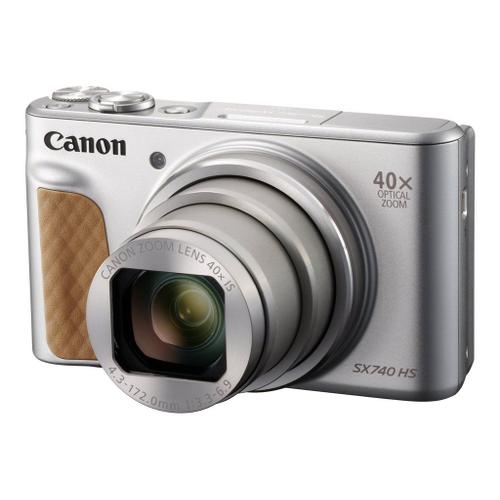 Appareil photo Compact Canon PowerShot SX740 HS Argent compact - 20.3 MP - 4K / 30 pi/s - 40x zoom optique - Wireless LAN, Bluetooth - argent