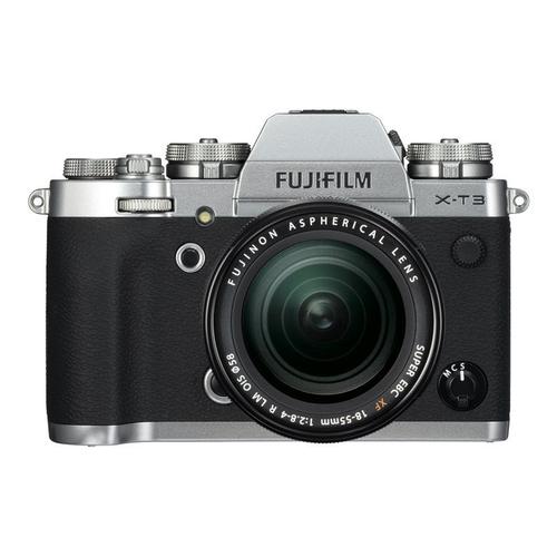 Fujifilm X Series X-T3 - Appareil photo numérique - sans miroir - 26.1 MP - APS-C - 4K / 60 pi/s - 3x zoom optique objectif OIS 18-55 mm - Wi-Fi, Bluetooth - argent