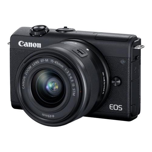 Canon EOS M200 - Appareil photo numérique - sans miroir - 24.1 MP - APS-C - 4K / 25 pi/s - 3x zoom optique objectif EF-M 15 - 45 mm IS STM - Wi-Fi, Bluetooth - noir