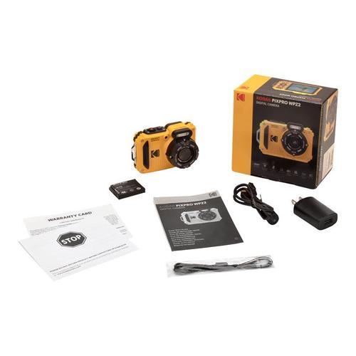 Kodak Pixpro WPZ2 - Appareil photo numérique - compact - 16.35 MP - 1080p / 30 pi/s - 4x zoom optique - Wi-Fi - sous-marin jusqu'à 15 m - jaune