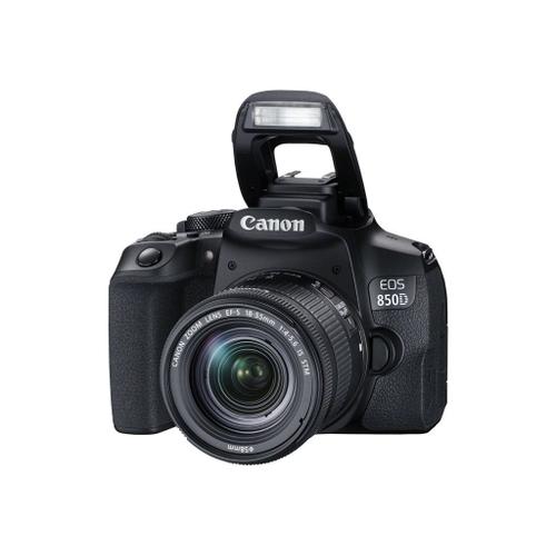Canon EOS 850D - Appareil photo numérique - Reflex - 24.1 MP - APS-C - 4K / 30 pi/s - 3x zoom optique objectif EF-S 18-55 mm IS STM - Wi-Fi, Bluetooth