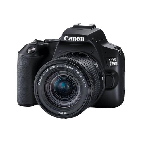 Canon EOS 250D - Appareil photo numérique - Reflex - 24.1 MP - APS-C - 4K / 25 pi/s - 3x zoom optique objectif EF-S 18-55 mm IS STM - Wi-Fi, Bluetooth - noir