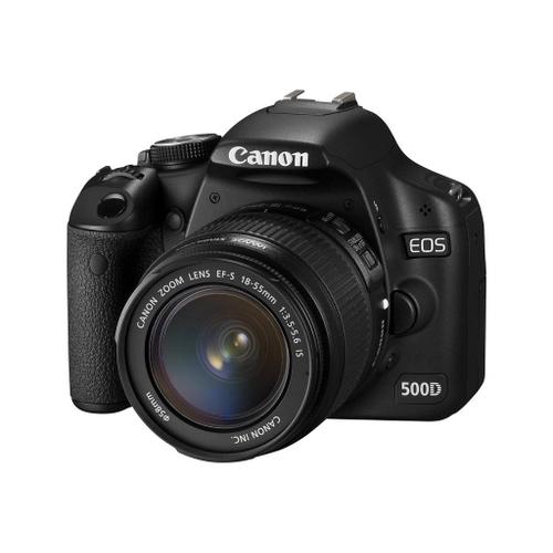 Appareil photo Reflex Canon EOS 500D + Objectif EF-S 18-55 mm IS Reflex - 15.1 MP - APS-C - 1080p - 3x zoom optique objectif EF-S 18-55 mm IS