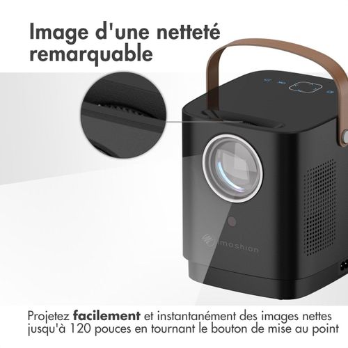 iMoshion Mini-projecteur Mini-vidéoprojecteur WiFi 3400 lumens Noir