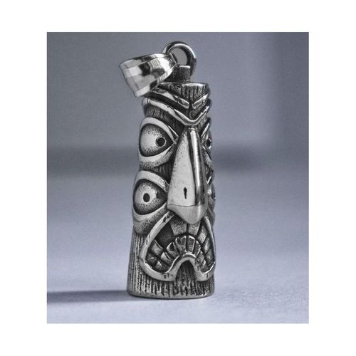 Pendentif Tiki En Inox 4x1.3 Cm Bijoux Homme Femme Biker Rock Roll