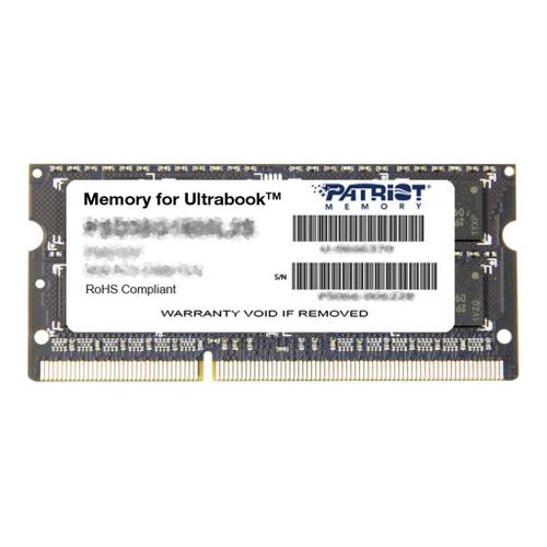 Patriot Memory for Ultrabook - DDR3L - module - 4 Go - SO DIMM 204 broches - 1600 MHz / PC3-12800 - CL11 - 1.35 V - mémoire sans tampon - non ECC