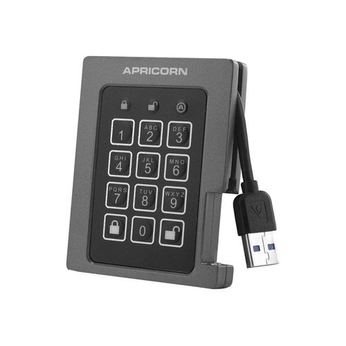 Apricorn Aegis Padlock SSD ASSD-3PL256-480F - SSD - 480 Go - externe (portable) - USB 3.0 - FIPS 140-2 Level 2
