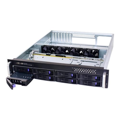 FANTEC SRC-2080X07 - Montable sur rack - 2U - SSI CEB - SATA/SAS - hot-swap - aluminium anodisé noir, aluminium anodisé argent - USB