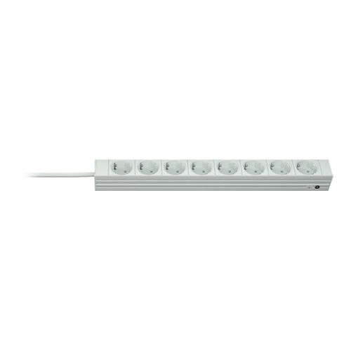 Knürr DI-STRIP Compact - Unité de distribution secteur (rack-montable) - CA 100-240 V - entrée : power CEE 7/7 - connecteurs de sortie : 8 (power CEE 7/7) - 1U - 19" - 2.5 m cordon - gris clair...