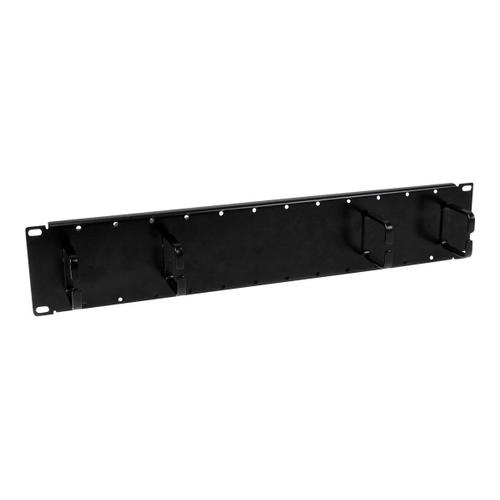 StarTech.com Panneau / Goulotte double de gestion de câbles horizontal 2U pour rack de serveur 19" - Guide pour câbles avec anneaux - Panneau d'agencement de câbles de rack - noir - 2U - pour...