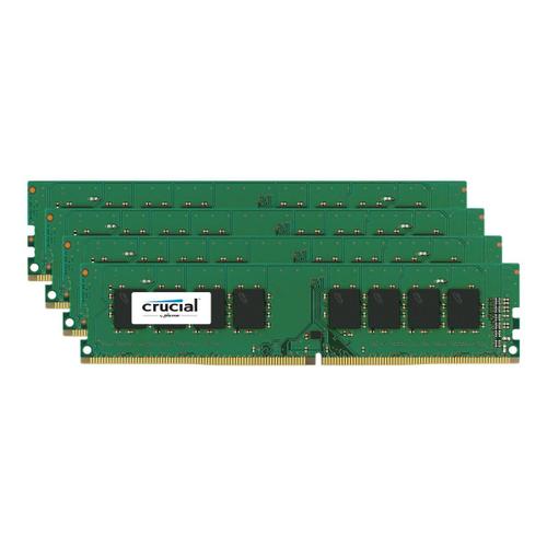 Crucial - DDR4 - kit - 32 Go: 4 x 8 Go - DIMM 288 broches - 2133 MHz / PC4-17000 - CL15 - 1.2 V - mémoire sans tampon - non ECC
