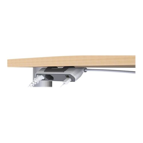 Allocacoc PowerBar USB - Unité de distribution secteur - entrée : alimentation - connecteurs de sortie : 2 (alimentation) - 1.5 m cordon - gris
