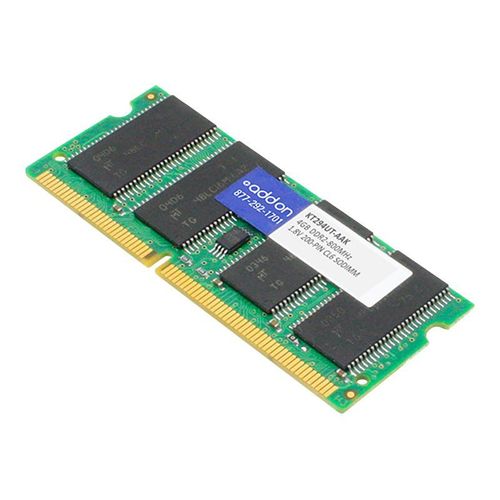 AddOn 4GB DDR2-800MHz SODIMM for HP KT294UT - DDR2 - module - 4 Go - SO DIMM 200 broches - 800 MHz / PC2-6400 - CL6 - 1.8 V - mémoire sans tampon - non ECC - pour HP 2230, 61X, 65XX, 67XX, 6830;...