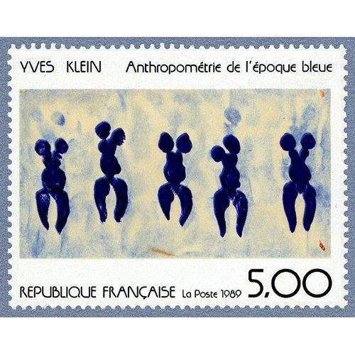 France 1989, Très Beau Timbre Neuf** Luxe Yvert 2561, Tableau De Yves Klein, "Anthropométrie De L' Époque Bleue".