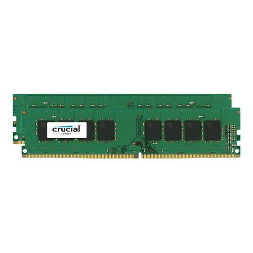 Crucial - DDR4 - kit - 32 Go: 2 x 16 Go - DIMM 288 broches - 2400 MHz / PC4-19200 - CL17 - 1.2 V - mémoire sans tampon - non ECC
