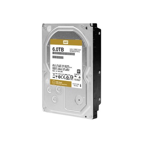 WD Gold Datacenter Hard Drive WD6002FRYZ - Disque dur - 6 To - interne - 3.5" - SATA 6Gb/s - 7200 tours/min - mémoire tampon : 128 Mo
