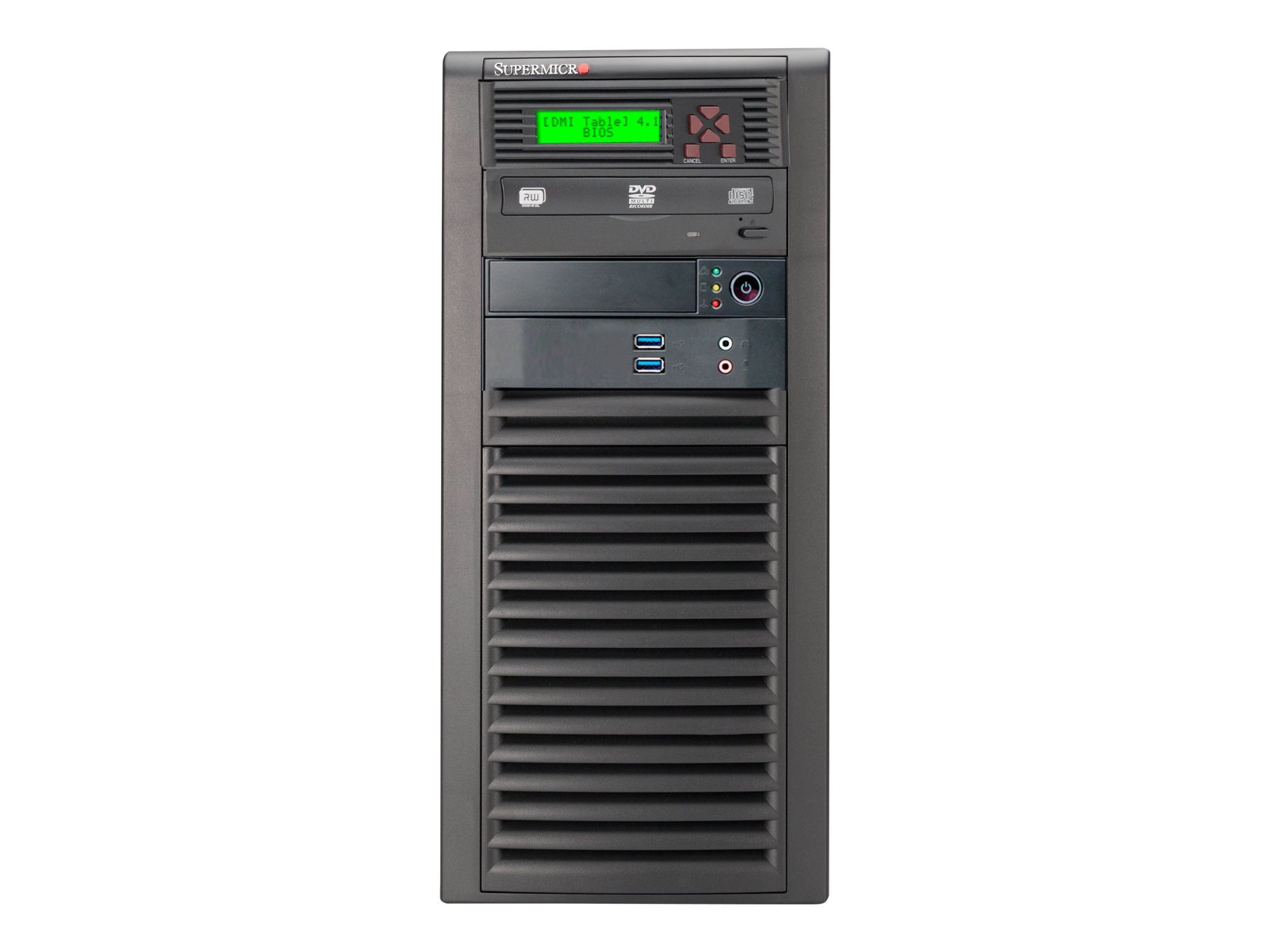 Supermicro SC732 D3-903B - Tour - ATX étendu 900 Watt - noir - USB/Audio