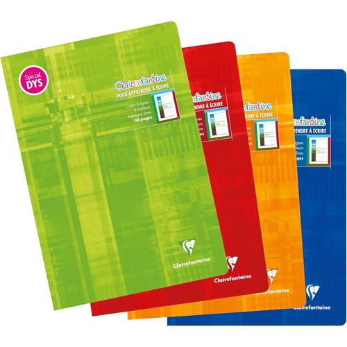 Clairefontaine Cahier Clairenfantine Sp¿Cial Dys 21x29,7cm 48 Pages 4 Couleurs Interligne 5 Mm