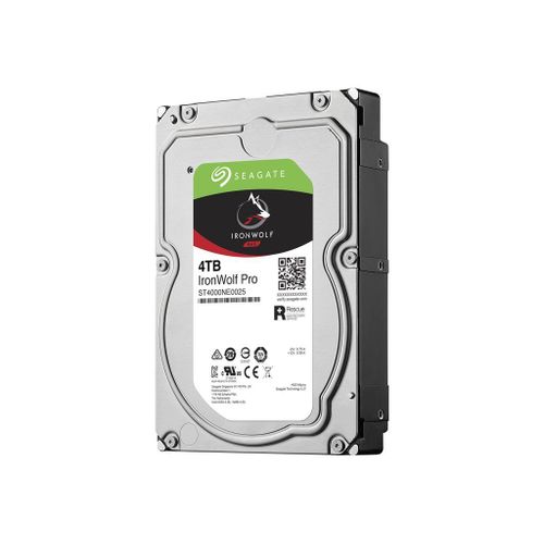 Seagate IronWolf Pro ST4000NE0025 - Disque dur - 4 To - interne - 3.5" - SATA 6Gb/s - 7200 tours/min - mémoire tampon : 128 Mo - avec Seagate Rescue Data Recovery