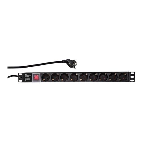 LogiLink - Unité de distribution secteur (rack-montable) - CA 250 V - 3500 Watt - entrée : power CEE 7/7 - connecteurs de sortie : 9 (alimentation) - 1U - 19" - noir, RAL 9005