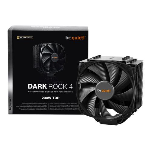 be quiet! Dark Rock 4 - Refroidisseur de processeur - (pour : LGA1155, LGA1150, LGA1151, LGA2011-3 (Square ILM), AM4, LGA2066, LGA1200, LGA1700) - aluminium - 135 mm - noir