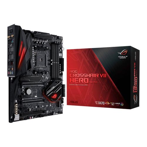 ASUS ROG CROSSHAIR VII HERO (WI-FI) - Carte-mère - ATX - Socket AM4 - AMD X470 - USB 3.1 Gen 1, USB-C Gen2, USB 3.1 Gen 2 - Bluetooth, Gigabit LAN, Wi-Fi - audio HD (8 canaux)