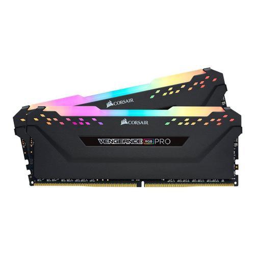 CORSAIR Vengeance RGB PRO - DDR4 - kit - 16 Go: 2 x 8 Go - DIMM 288 broches - 3200 MHz / PC4-25600 - CL16 - 1.35 V - mémoire sans tampon - non ECC - noir