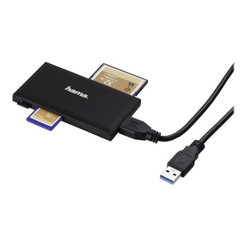 Hama Multi-Card Reader - Lecteur de carte (CF I, MS, SD, MS Duo, MS PRO Duo, microSD, SDHC, microSDHC, MS PRO-HG Duo, SDXC, microSDXC) - USB 3.0