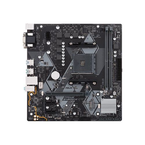 ASUS PRIME B450M-K - Carte-mère - micro ATX - Socket AM4 - AMD B450 Chipset - USB 3.1 Gen 1, USB 3.1 Gen 2 - Gigabit LAN - carte graphique embarquée (unité centrale requise) - audio HD (8 canaux)