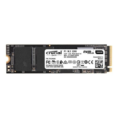 Crucial P1 - Disque SSD - 1 To - interne - M.2 2280 - PCI Express 3.0 x4 (NVMe)